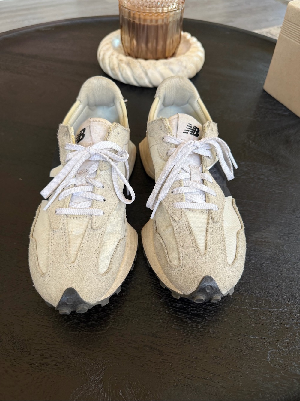 New Balance Women's Cream Suede & Mesh Sneakers - Neutral Style 327